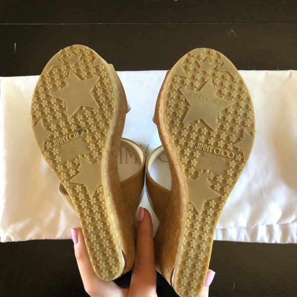 Jimmy Choo Nude Wedges with Cork Heel - Picture 3 of 3